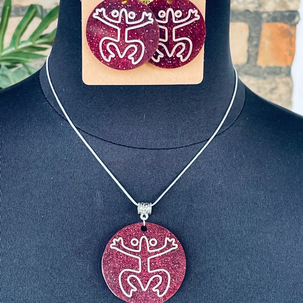 Handmade coqui Taino fashion jewelry set